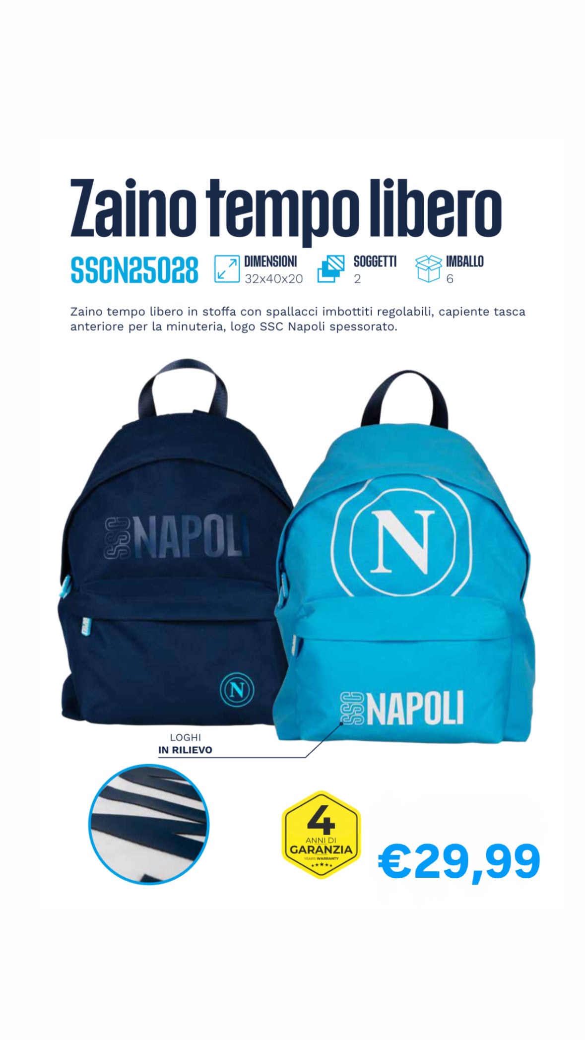 Zaino ssc Napoli